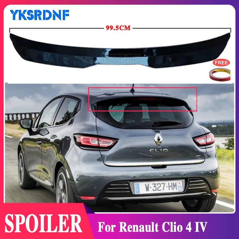 For Renault Clio 4 Spoiler 2012 2013 2014 2015 2016 2017 2018 2019 Spoilers Fiber Rear Wing Top Car-styling Auto Car Styling Cup