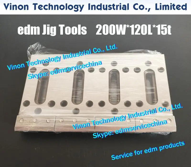 edm Jig Tools 200Wx120Lx15tx5 M8 screw hole (4 eyes), stainless steel Jig Holder Wire EDM Extensions Clamp 200x120mm