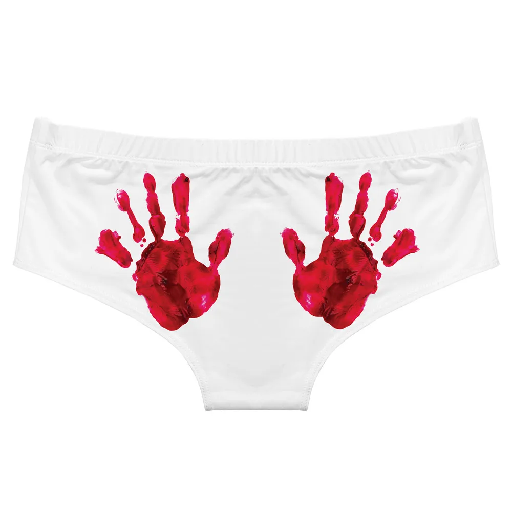 DeanFire Women Plus Size Underwear Halloween Hand Print Panty Kawaii Sexy Briefs Lingerie Thong Female