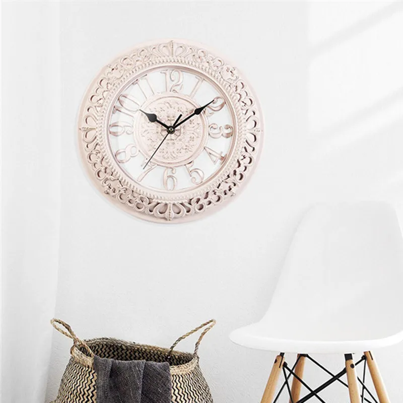 30cm Pattern Antique Plastic Clocks Wall Clock Nordic Soft Background Decor Kitchen Watch for Walls Simple Parent Gift Special