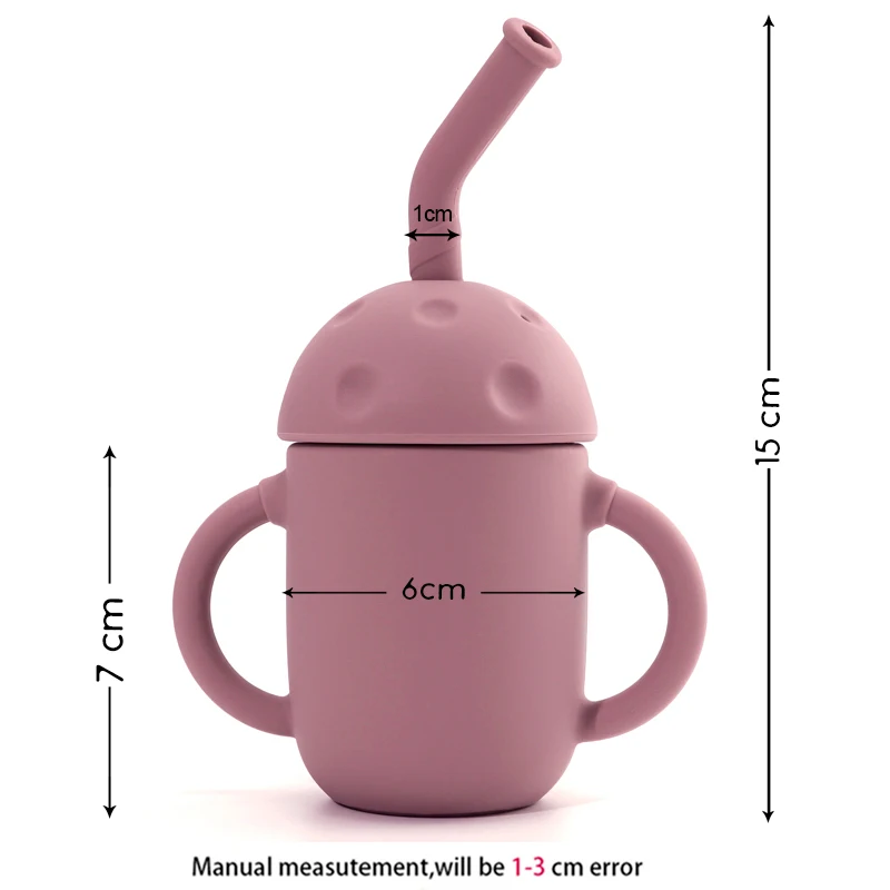 Baby Shower Gift Cartoon Mushroom Sippy Cup Sealed And Leak-Proof Straw Cup With Lid Feeding Liquid Feed Water Bottles For Girls