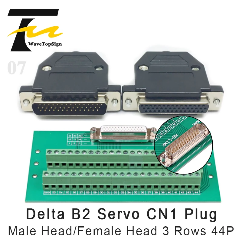 WaveTopSign B2 ASDBCNDS0044 Servo Motor Termianl Board CN1 Connector I/O 44 Pin  DB44 Transfer Board  solder-free adapter board