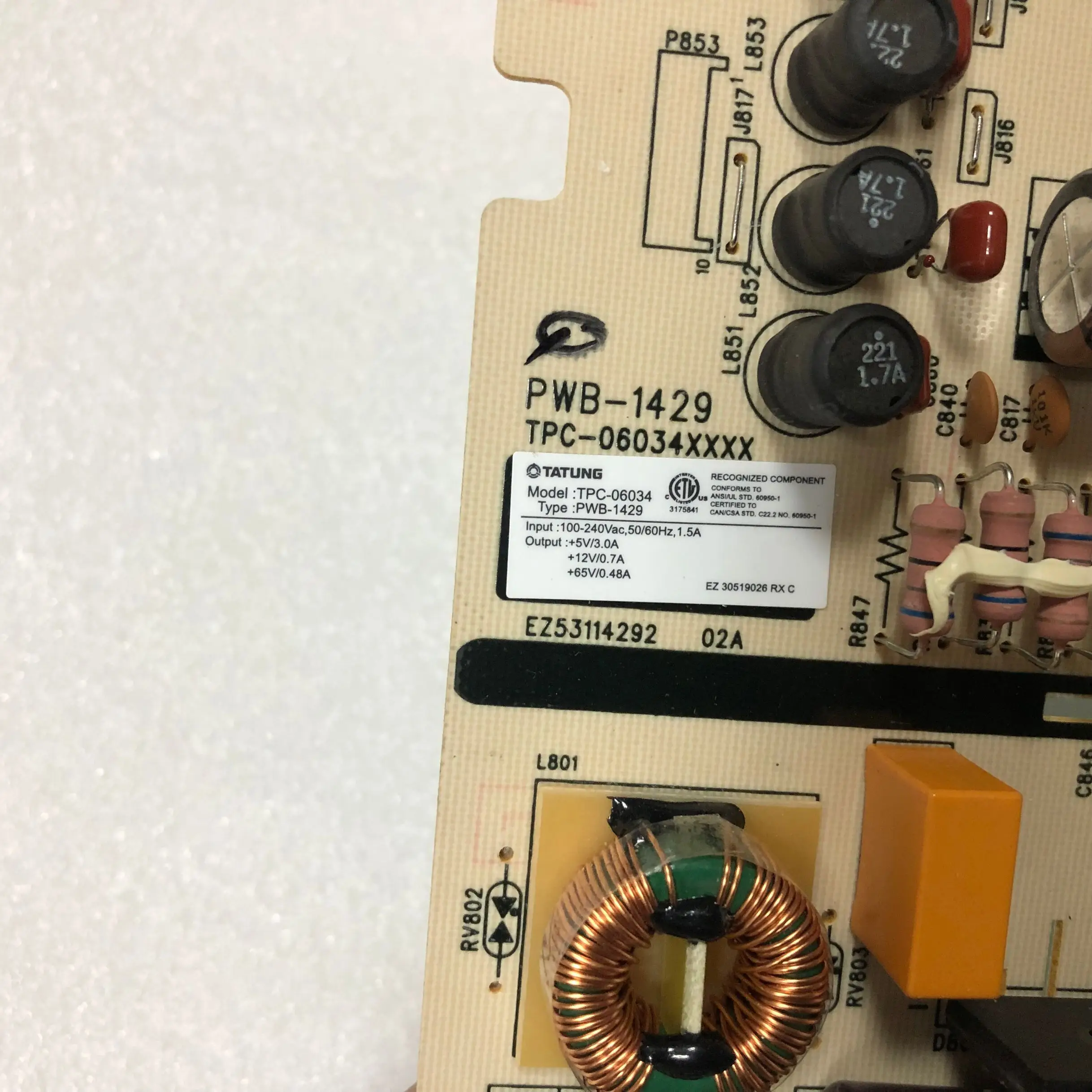 Mới Chất Lượng Tốt Cho ZR2440W Điện Đa PWB-1429 Cao Cấp Ban TPC-06034XXXX