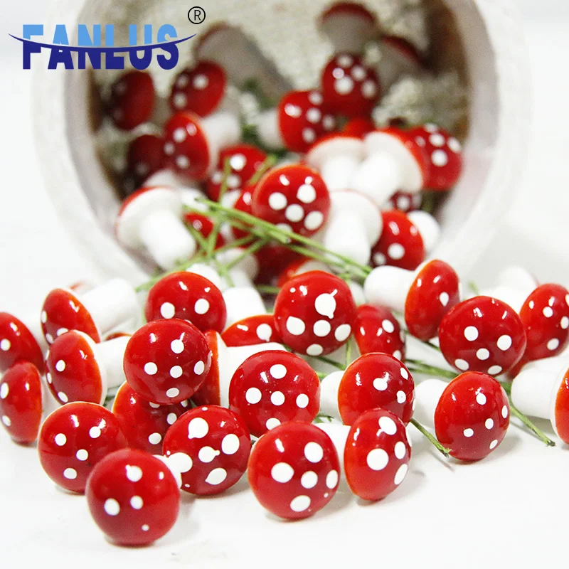 Artificial Simulation Mini Mushroom  Miniature Garden Moss Glass Resin Crafts Decoration Party Wedding Wreath DIY Home Crafts