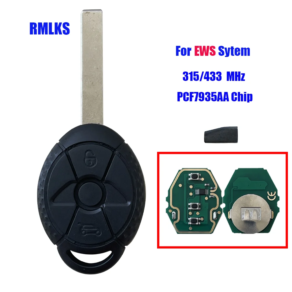 3 Buttons Remote Car Key for BMW MiNi Cooper S R50 R53 2005-2007 for BMW Key Fob 315/433Mhz 7935 Chip Keyless Entry