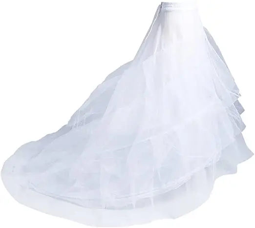 Underskirt sereia para mulheres, Crinolina, comprimento do chão, 3 camadas, Underskirt branca, vestido de casamento, festa