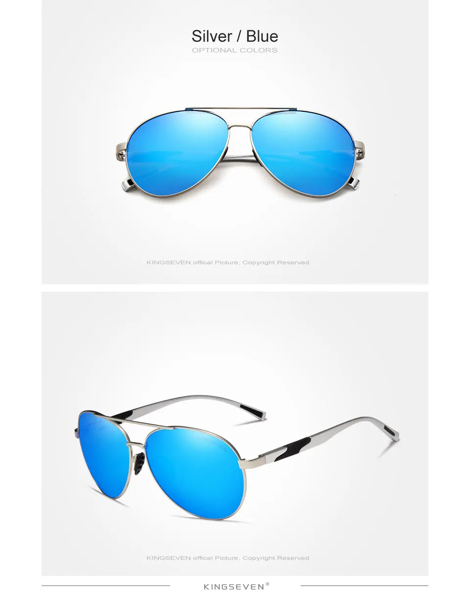 KINGSEVEN Männer Aluminium Polarisierte Sonnenbrille Klassische Marke Sonnenbrille EMI Verteidigung Beschichtung Objektiv Driving Shades N7228 – Detail 11