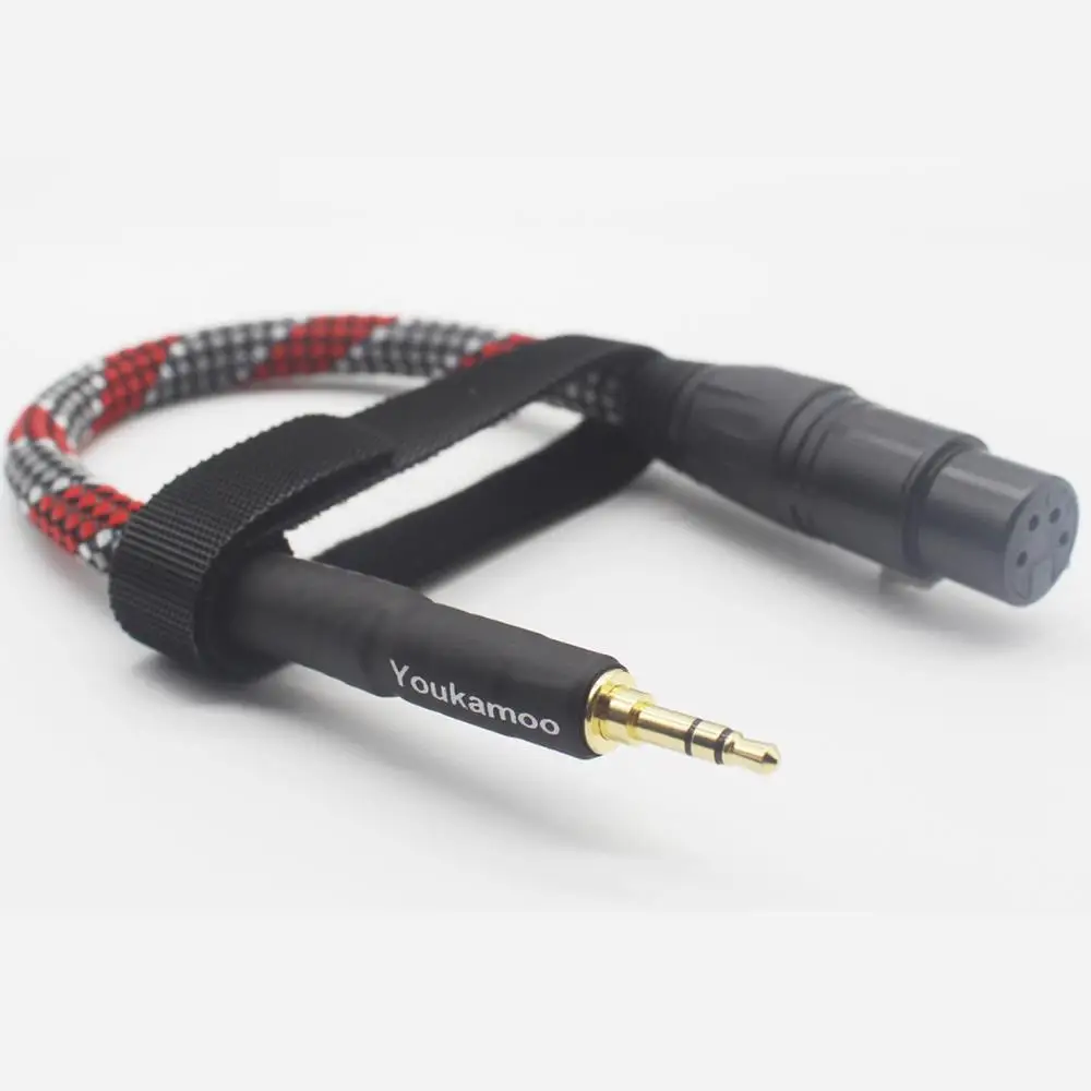 3.5mm to 4-pin XLR Female Balanced Headphone Audio Headphone Adapter Cable 20CM