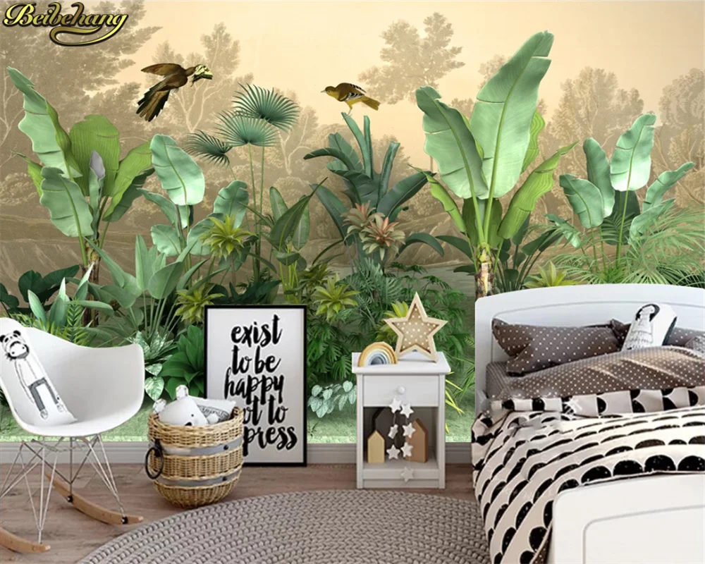 Custom wallpaper mural new medieval 3D rendering HD tropical rainforest plant landscape background wall papel de pared