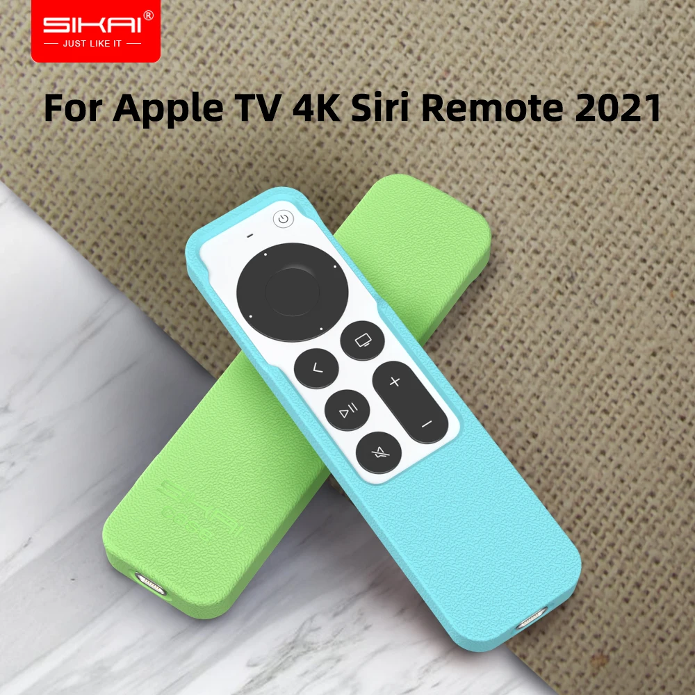 SIKAI Silicone Remote Protective Shell For Apple TV 4K Siri Remote 2021 Anti-Slip Shockproof Soft Case Cover Remote Protective