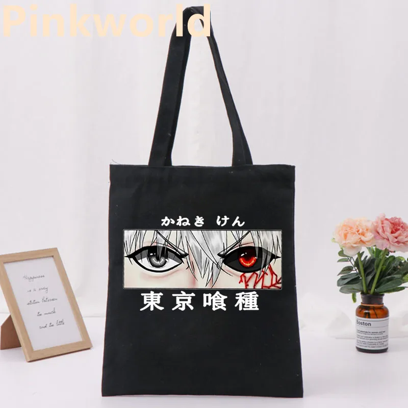 Bag Japanese Anime Tokyo Ghoul Print Cool Shopper Bag Shopper Black White Women Fashion shopper shoulder bag Tote bag,Drop Ship