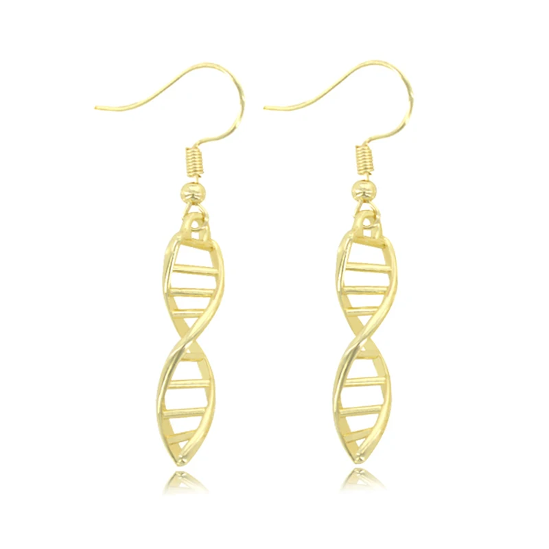 New Fashion DAN Drop Earrings For Women Girls Chemical Molecules Ear Brincos Double Helix Unice Earrings For Scientist Jewelry