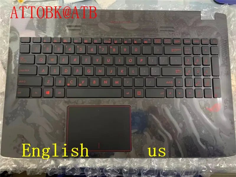 Imagem -03 - Eua Teclado Padrão do Apoio de Mãos para Asus Voando Fortaleza Rog Zx50 Zx50j Gl552 Gl552vw Gl552j Fx-plus Backlight sp tr ru