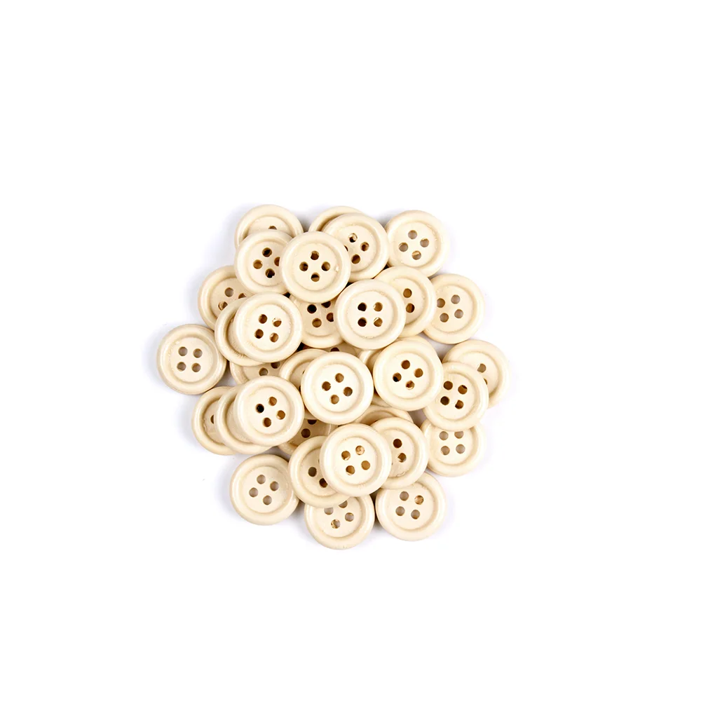 100Pcs 4-Holes Wooden Buttons For Craft Round Sewing Buttons Scrapbook DIY Home Decoration Accessories