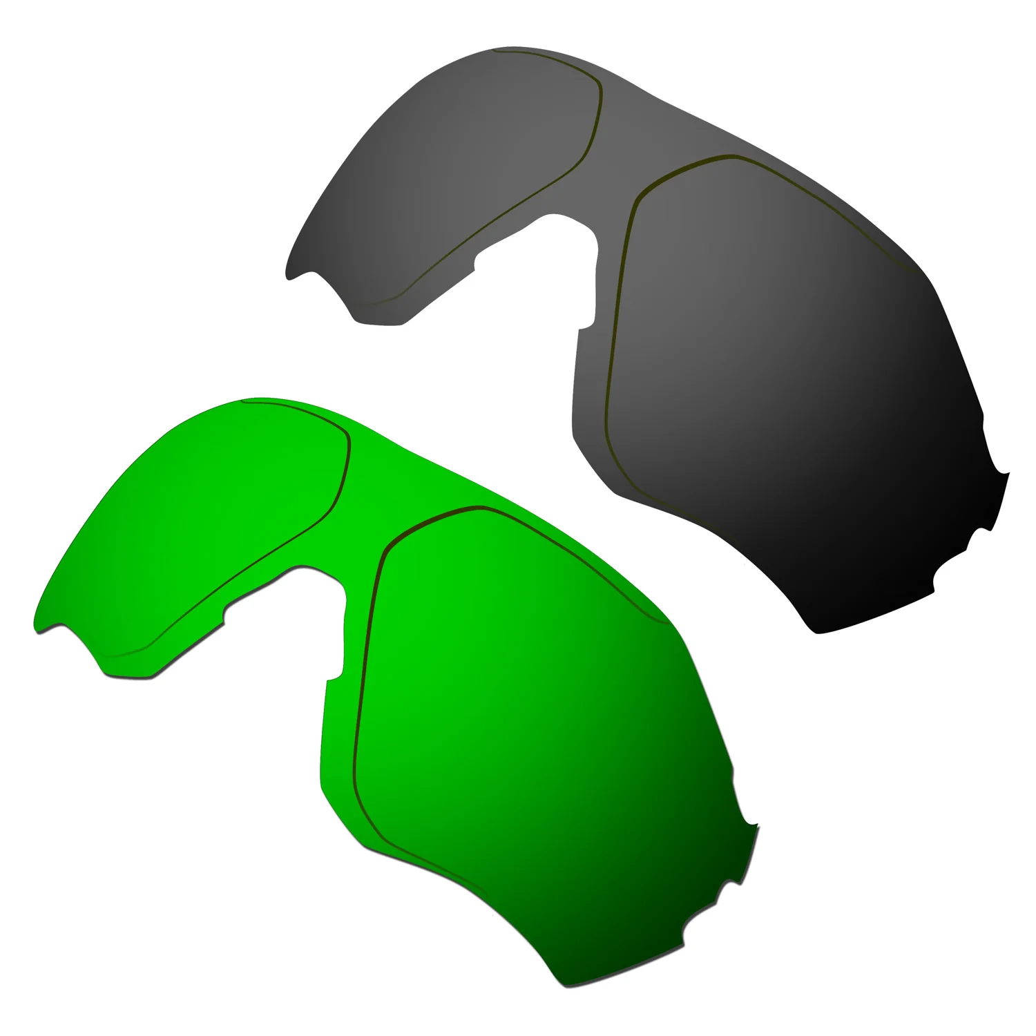 

HKUCO Polarized Replacement Lenses For EVZero Range Sunglasses Black/Green 2 Pairs