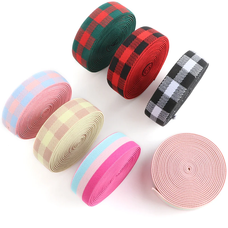 25mm Rubber Band Lattice Camouflage Stripe Elastic Band Elastic Band Ribbon For Sewing Trim Waist Band Garment Accessory 1meter