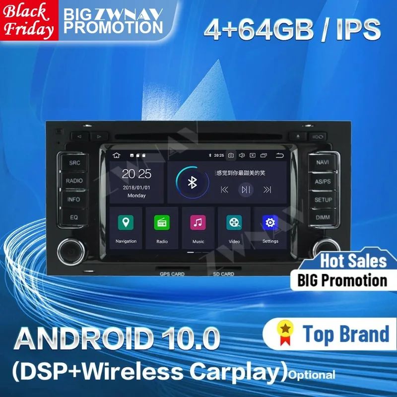 Carplay For Volkswagen TOUAREG 2003 2004-2010 Android 10.0 Multimedia Player GPS Navi Auto Audio Stereo Radio Recorder Head Unit