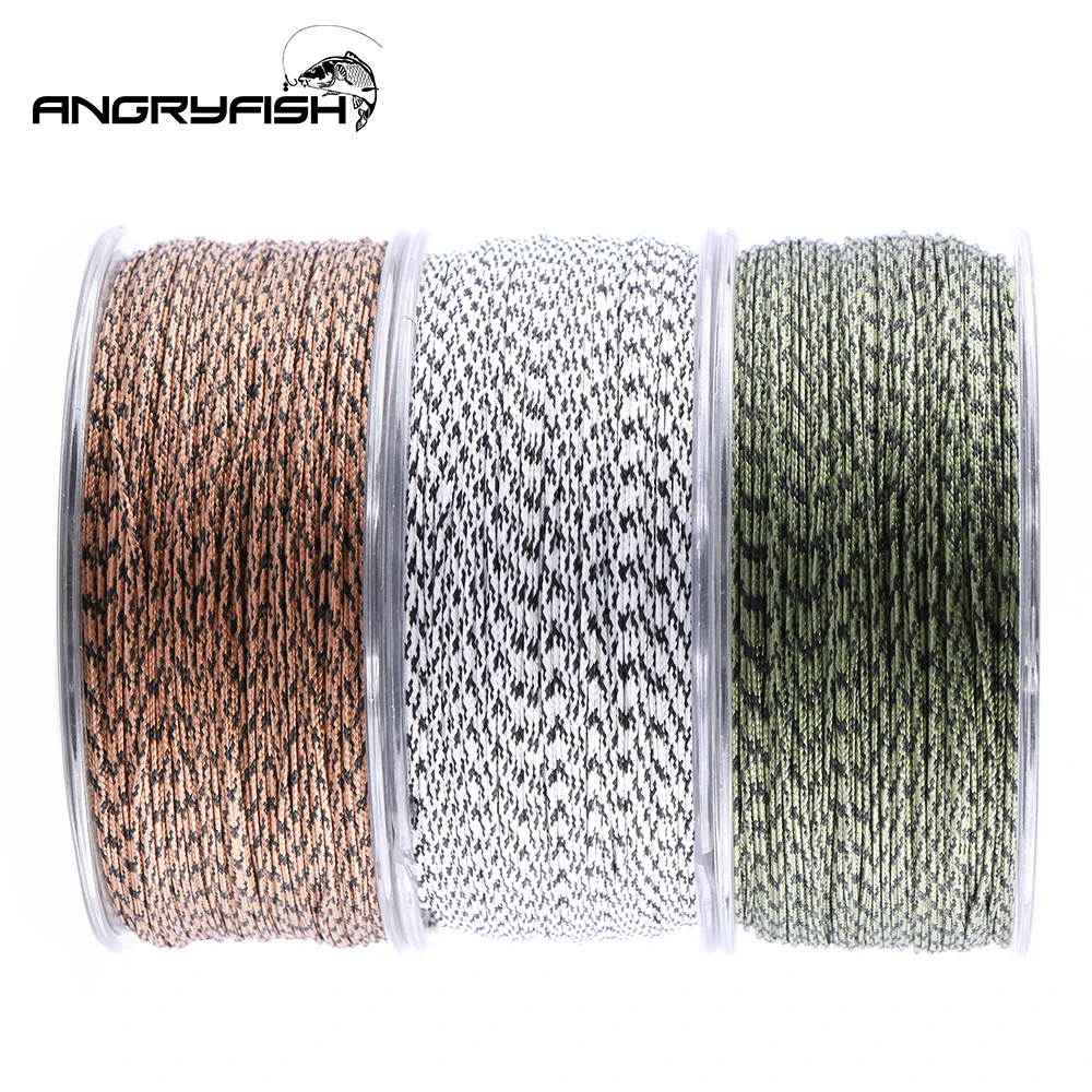 Angryfish 12 nici D-plecionka 100 metrów Camo pleciona żyłka PE żyłka karpiowa splot silna wytrzymałość
