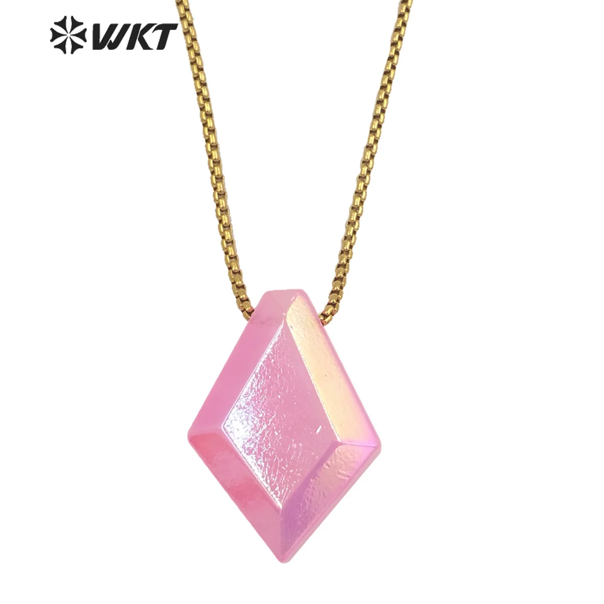 WT-N1319 2021 Fashion Crystal Quartz With Aura Stone Necklace Female Elegant And Colorful Jewelry Findings For Party Gift