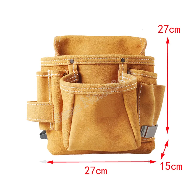 Tool Belt Home Appliance Repair Pockets Aerial Work Tool Bag Cowhide Tool Pouch Hardware Screwdriver Tools