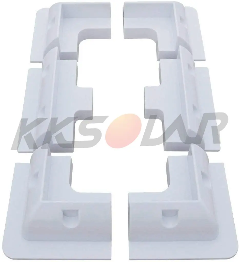 6pc ABS Solar Panel Mounting Bracket White Rectangle Set-Free Corner Bracket Mount for RV, Boats, Caravans, Marine, Motorhomes