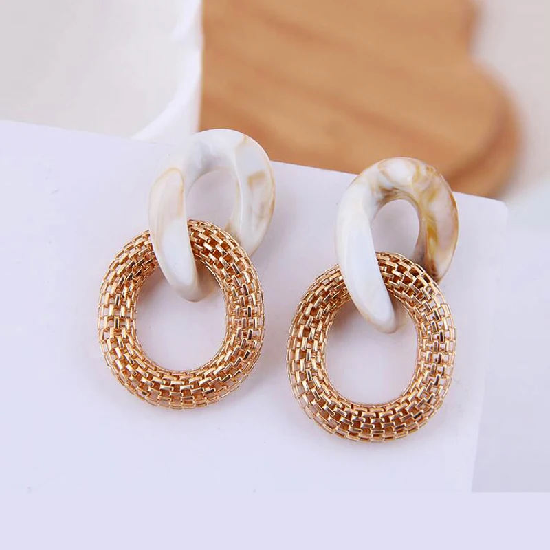 Fashion  Female Jewelry Acrylic Resin Dangle Earrings For Women Geometry Square Tortoiseshell Earring Wholesale Cheaper