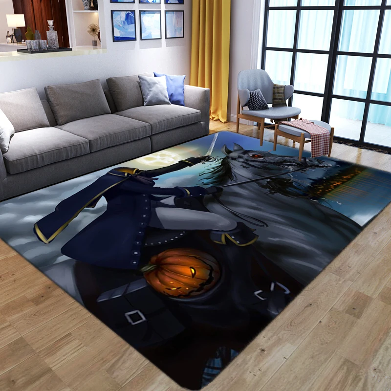 Creative 3D Printing Carpets For Living Room Bedroom Floor Mat Horrible Halloween Party Decoration Anti-slip Bathroom Large Rugs