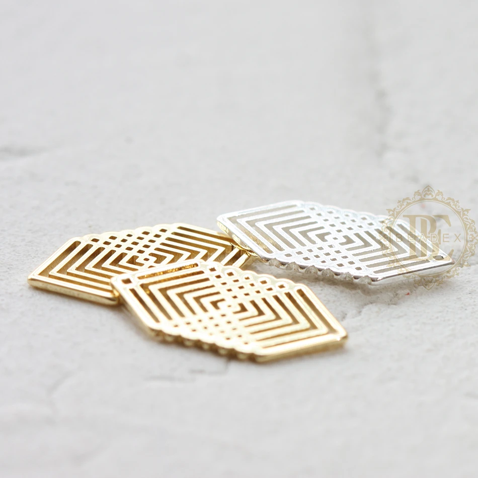 DIY Supply-Solid Brass Finding Geometry - 20x11mm (4666C)