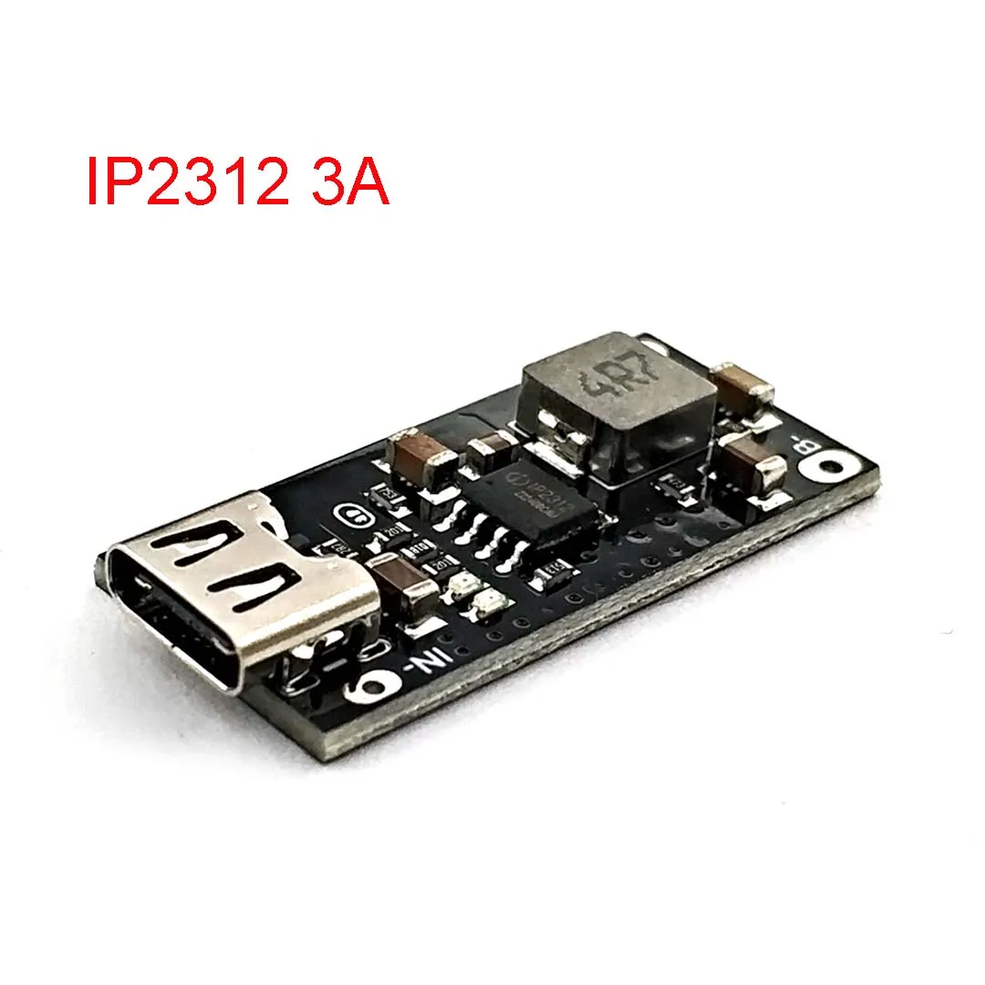 Type C USB Input High Current 3A Polymer Ternary Lithium Battery Quick Fast Charging Board IP2312 CC/CV Mode 5V To 4.2V 4.35V