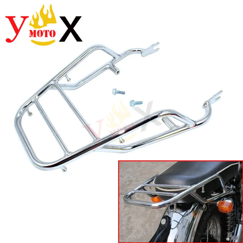 EJ  W400 W650 W800 Motorcycle Chrome Rear Rack Touring Tail Luggage Carrier Holder Support Shelf For KAWASAKI W 400 650 800