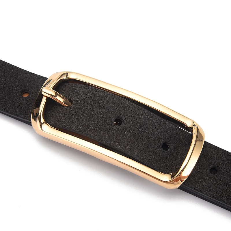 Belts For Women Luxury Designer Brand Female Dress Trousers Waist Black Belt Gold Metal Buckle Waistband