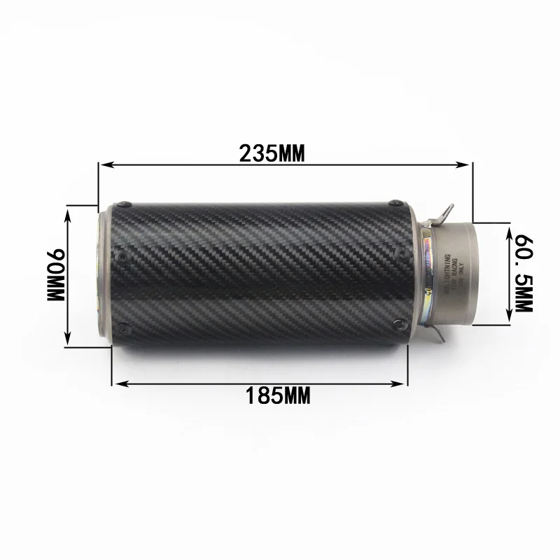 51/60Mm Universele Motorfiets Uitlaat Staart Pijp Zonder Uitlaat Titanium Legering 235Mm Uitlaatsysteem Aangepast Voor Atv straat Fiets