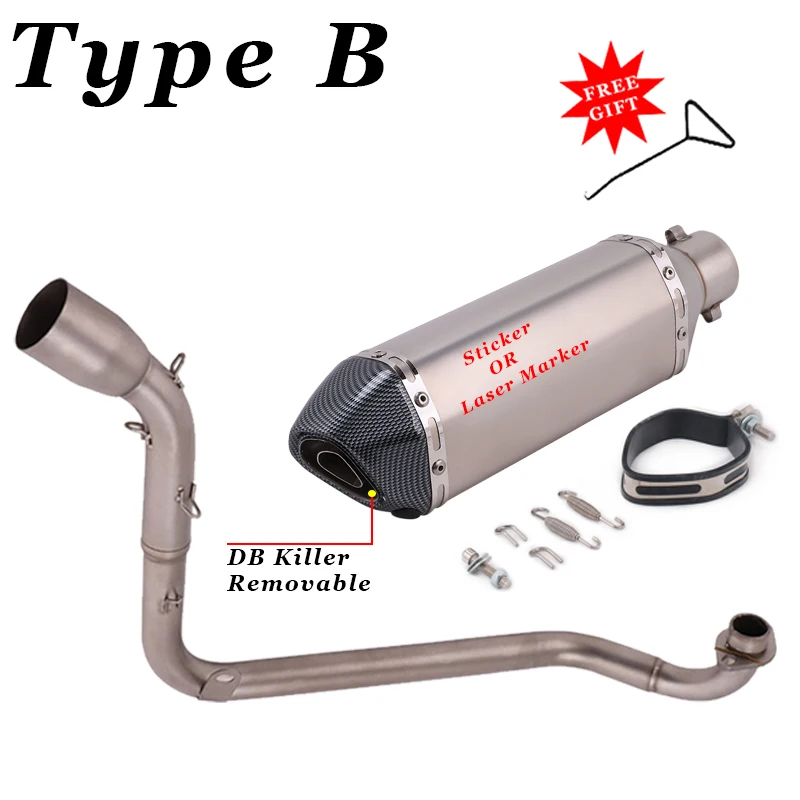 Motorcycle Exhaust Escape Moto Full System Modified Front Middle Link Pipe Connect 51MM Muffler For Honda MSX125 MSX 125 SF