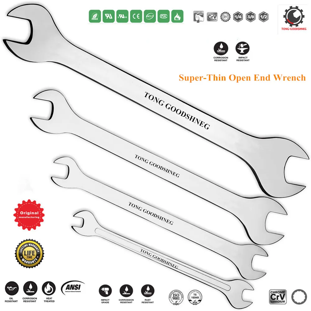 Super-Thin 3mm Open End Wrench,Saving Wrench 6-32mm Combination Wrenches Metric for Narrow Spaces Hand Tools Car Repair Tools