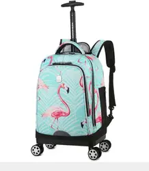 18 inch School Rolling backpack Bags kids travel trolley bag teeangers Children wheeled backpack for girl school bag with wheels