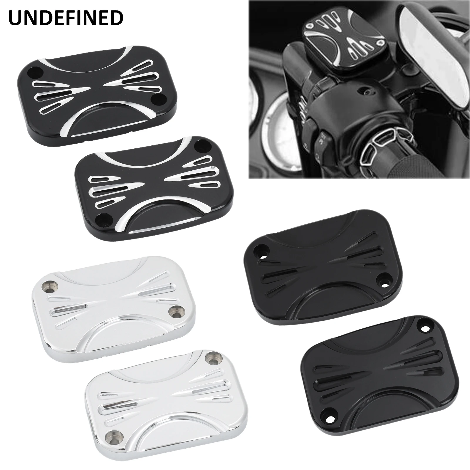 

Brake Master Cylinder Fluid Reservoir Cover Front Rear For Harley Touring Electra Glide Road King Street Glide FLH V-Rod VRSCX