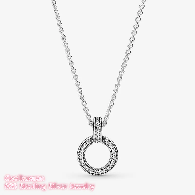 

Double Circle Pendant & Necklace Autumn Signature Original 100% 925 Sterling Silver Women Fine Jewelry