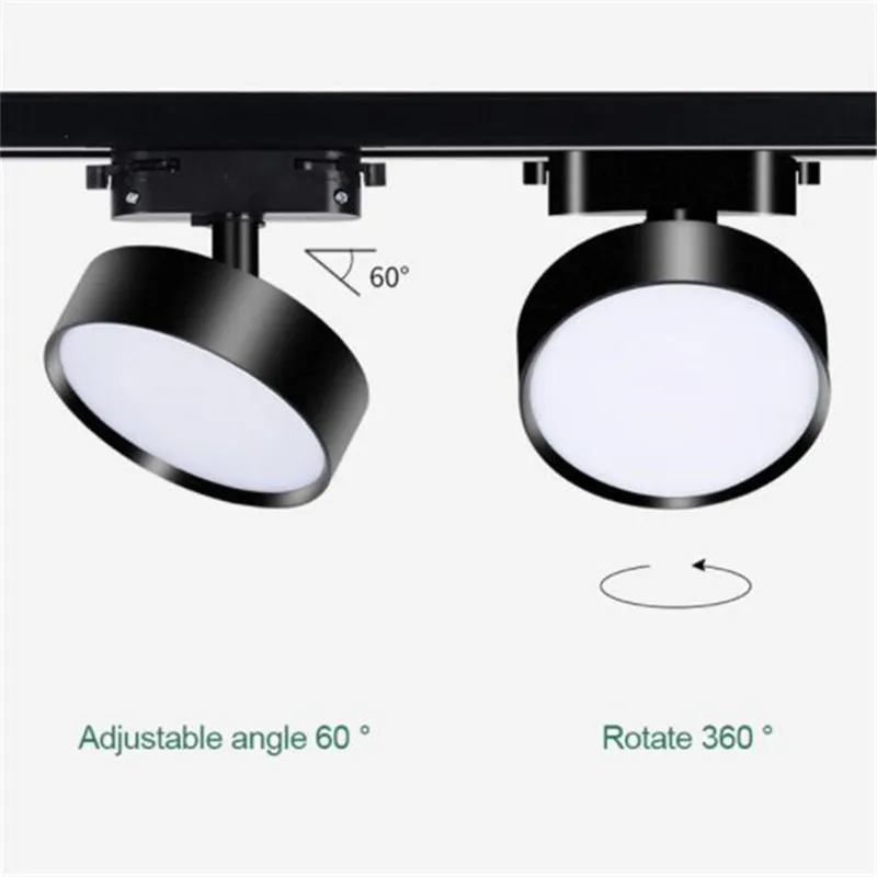 18W 4 와이어 3 단계 LED COB 트랙 빛 알루미늄 천장 레일 트랙 조명 스포트 레일 스포트 라이트 AC220V