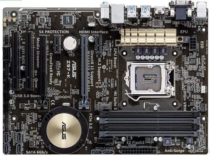 Imagem -02 - Asus Z97-k Desktop Placa-mãe Lga 1150 Ddr3 Usb2.0 Usb3.0 32gb para i3 i5 i7 Cpu Z97 Placas-mãe Originais Desmontagem Original