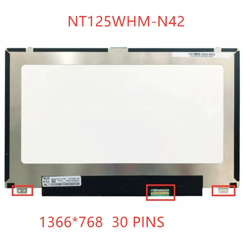 

12.5"LAPTOP LED Screen NT125WHM-N42 FIT M125NWR1 B125XTN01.0 For Dell Latitude 7280 5288 5280 30PIN 2 screw holes down Only