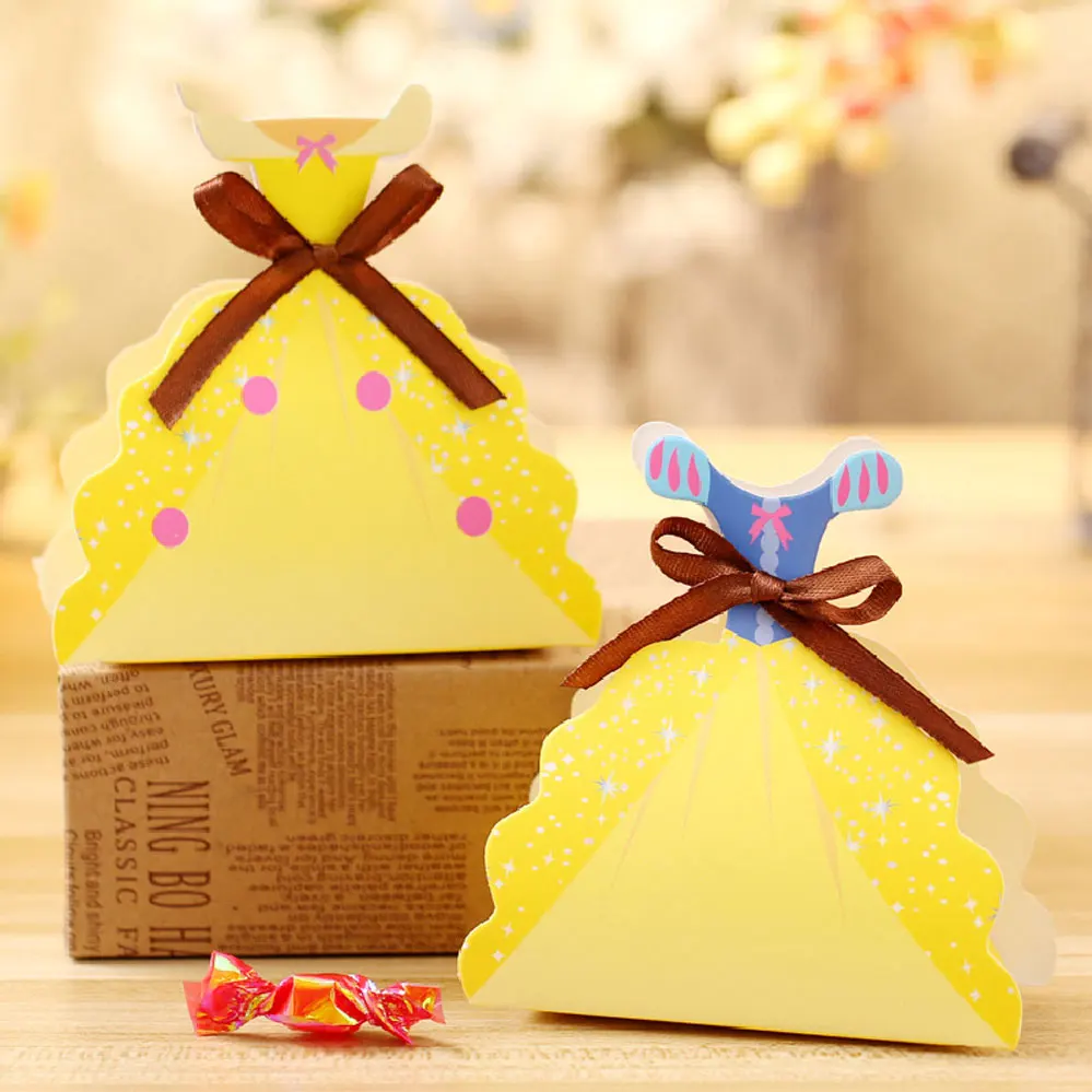 Princess Skirt Folding Gift Box Candy Boxes Kids Party Decoration Party Supplies Kids Birthday Party Supplies Gift Paper Box