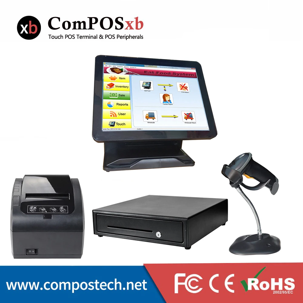 

China high quality pos all in one 15inch capacitive touch screen pos machine easy to operate for retail