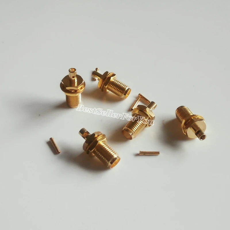 5Pcs SMA Connector Female Jack Bulkhead Solder For RG178 RG196 Cable RF Connector