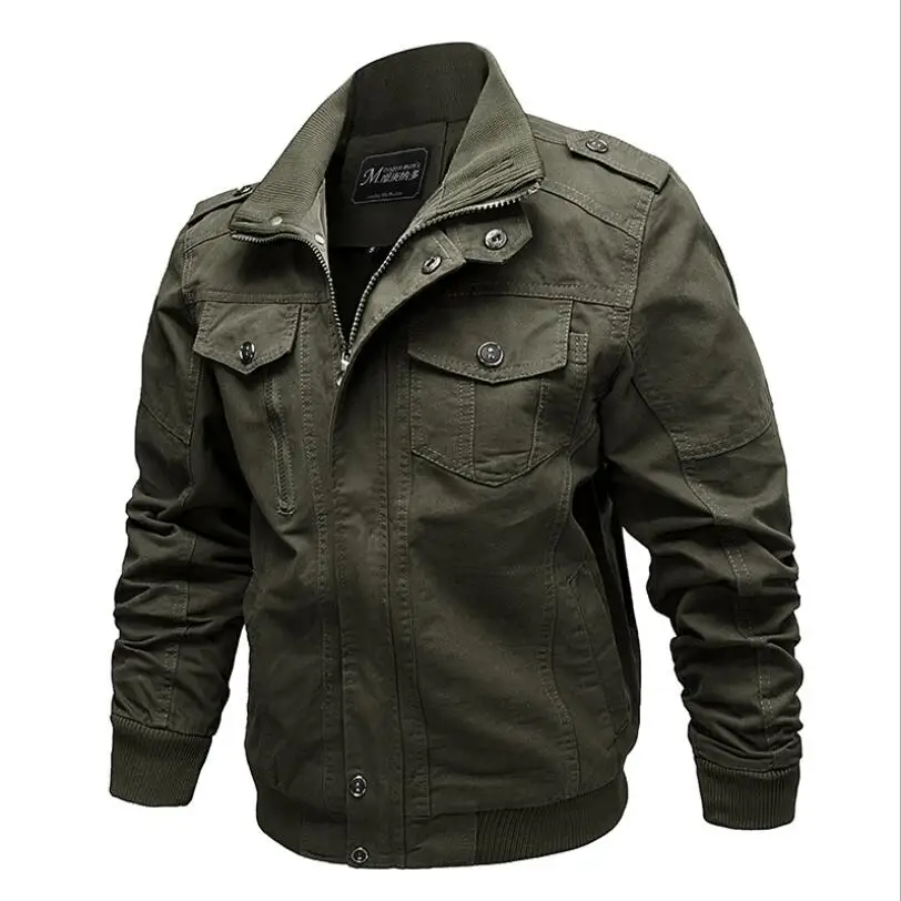 

Military Bomber Jacket Men Autumn Casual Multi-pocket Pilot Jackets Male Army Cargo Flight Mens Jackets w2295