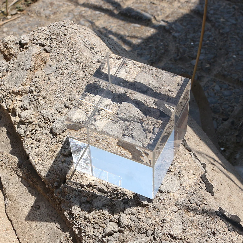 Cube K9 Optical Glass 4x4x4cm Hexahedron for Photography High Quality Decorations Scientific Experimental Instrument