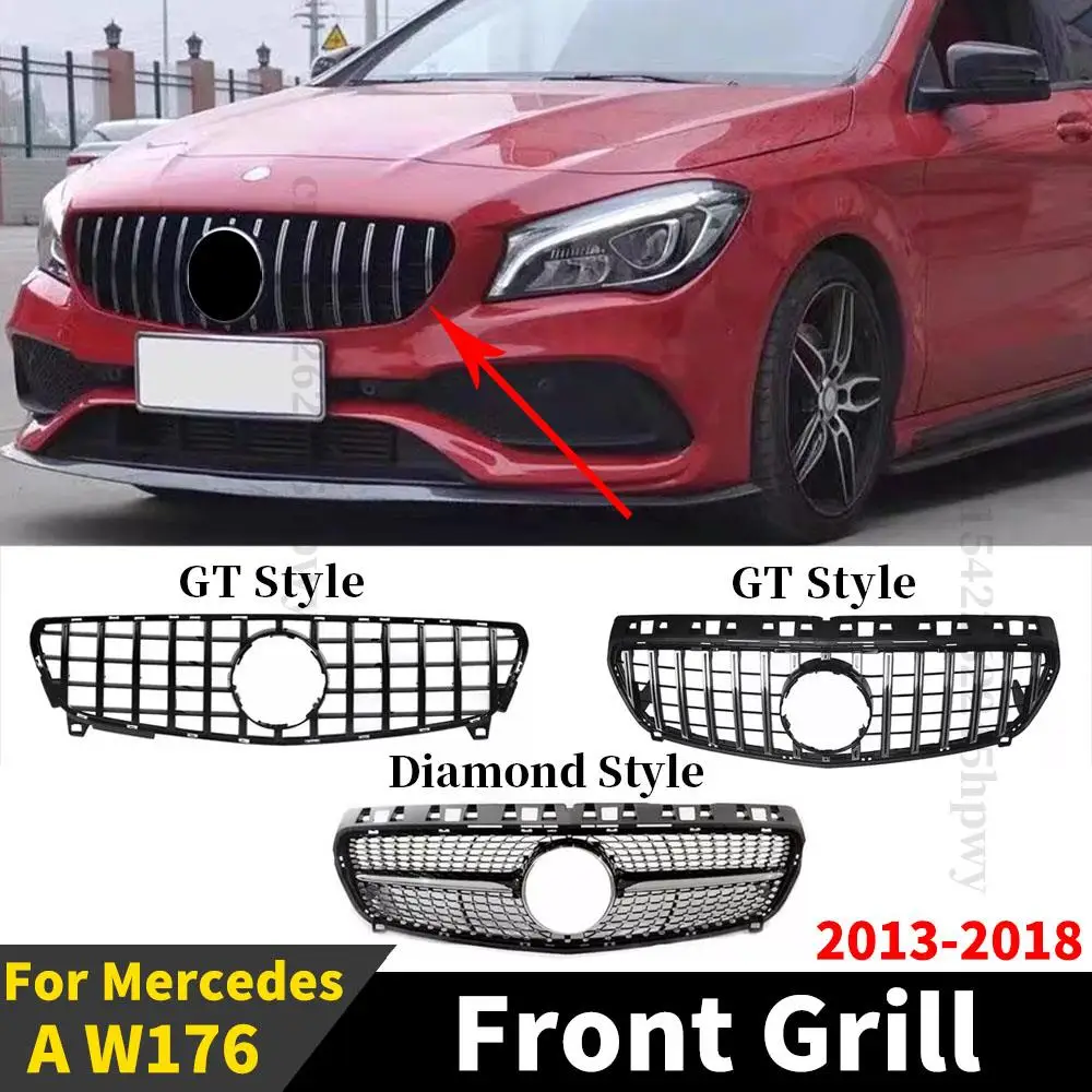 

Front Grille Racing Grill Tuning Accessories Refit For Mercedes A W176 2015 2016 2017 2018 2013 2014 A180 A200 A260 GT Diamond