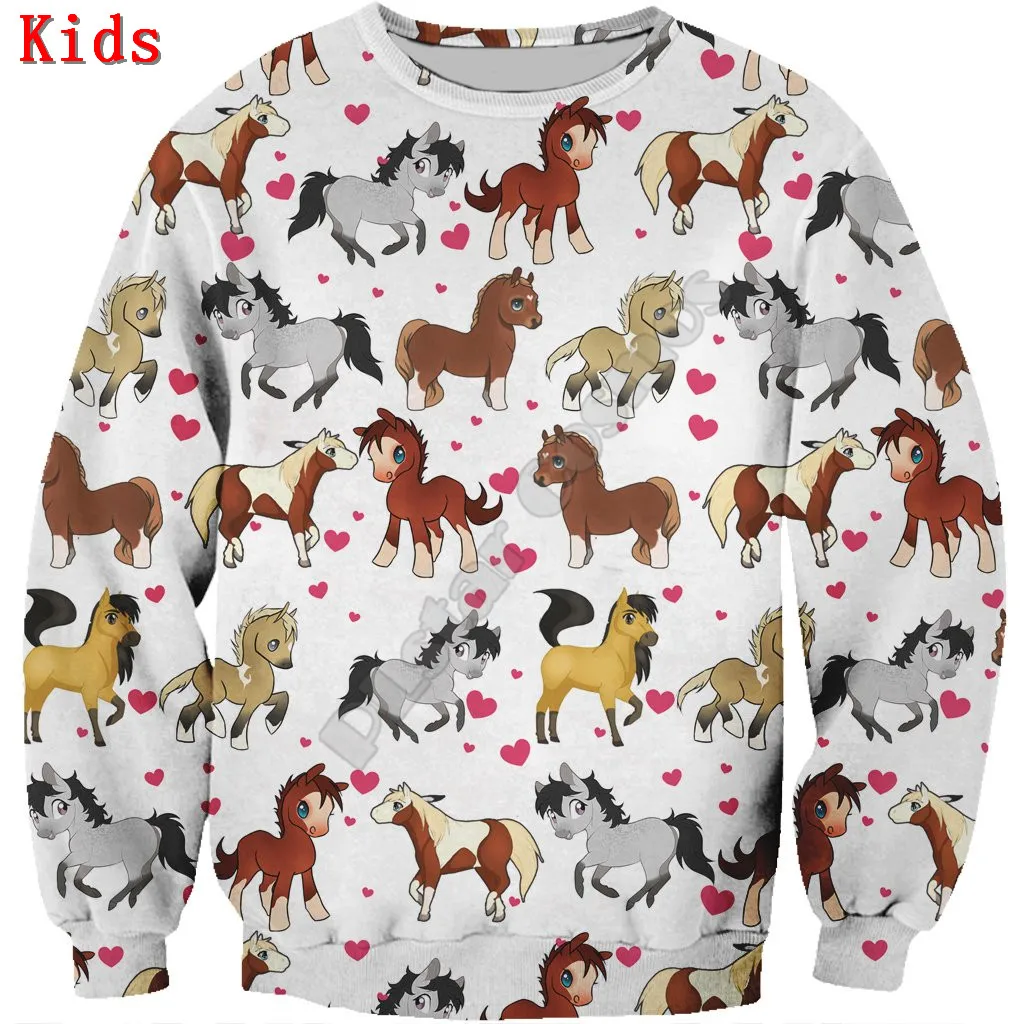 

Love Cute Horse 3d printed Hoodies Pullover Boy For Girl Long Sleeve Shirts Kids Funny Animal Sweatshirt 07