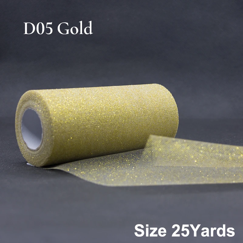 25 Yards Glitter Tulle Roll Gold Silver Organza Sparkly Glitter Tulle Mesh Decoration Birthday Girl Wedding Party Supplies Tutu