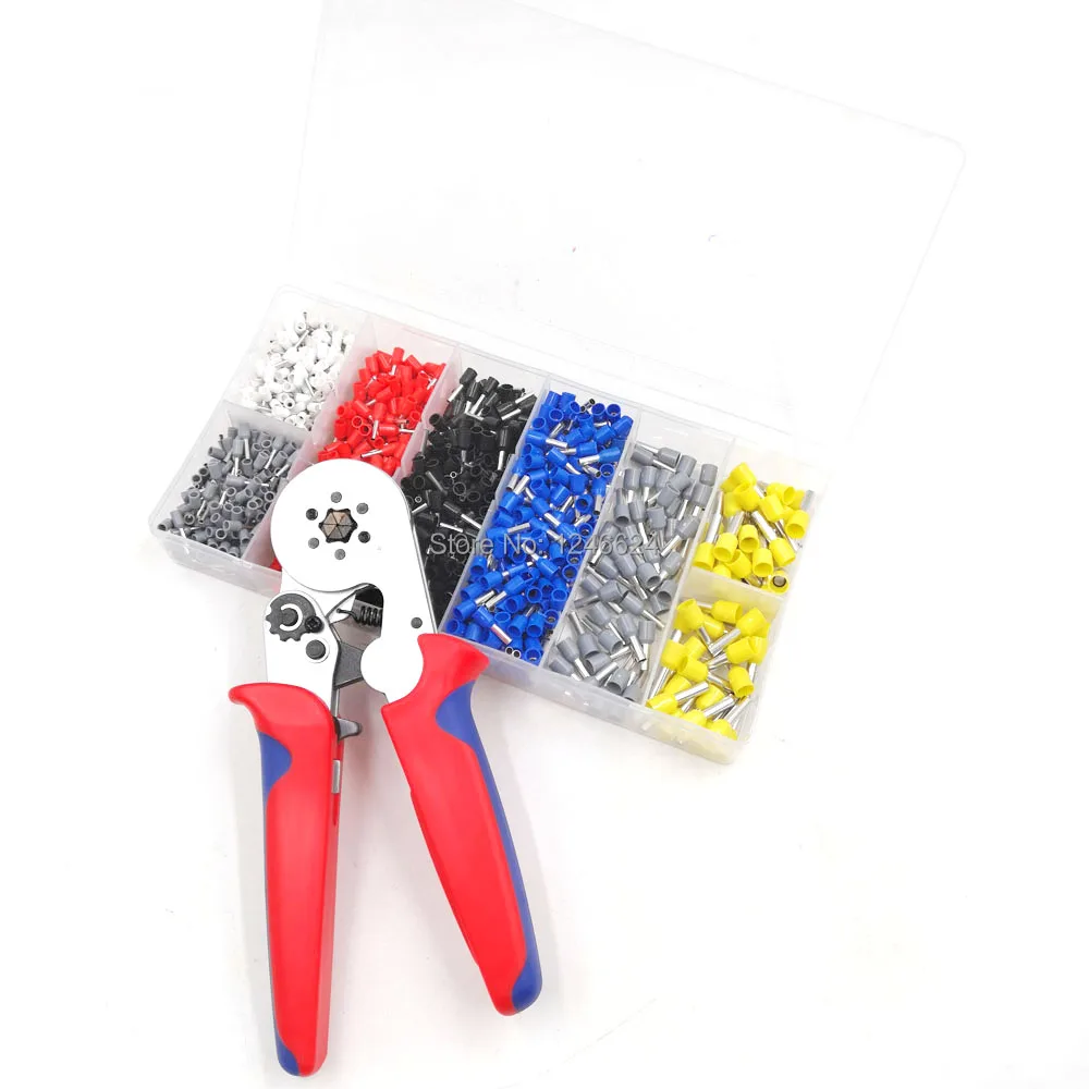 HAICABLE Ratchet Hexagon Crimping Tool Kit With Terminals 1200pcs, Cord End Sleeve and Wire Ferrules Crimper pliers