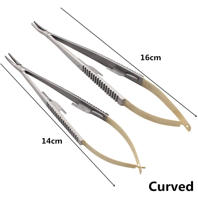 1PC Surgical Dental Orthodontic Implant Castroviejo Needle Holders 14cm16cm Tool Straight Curved Dental Lab Instrument